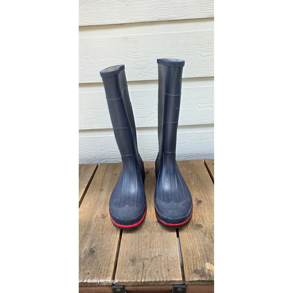Servus Navy Blue Red Rubber Rain Boots Waterproof ASTM F2892-18 EH Womens 8